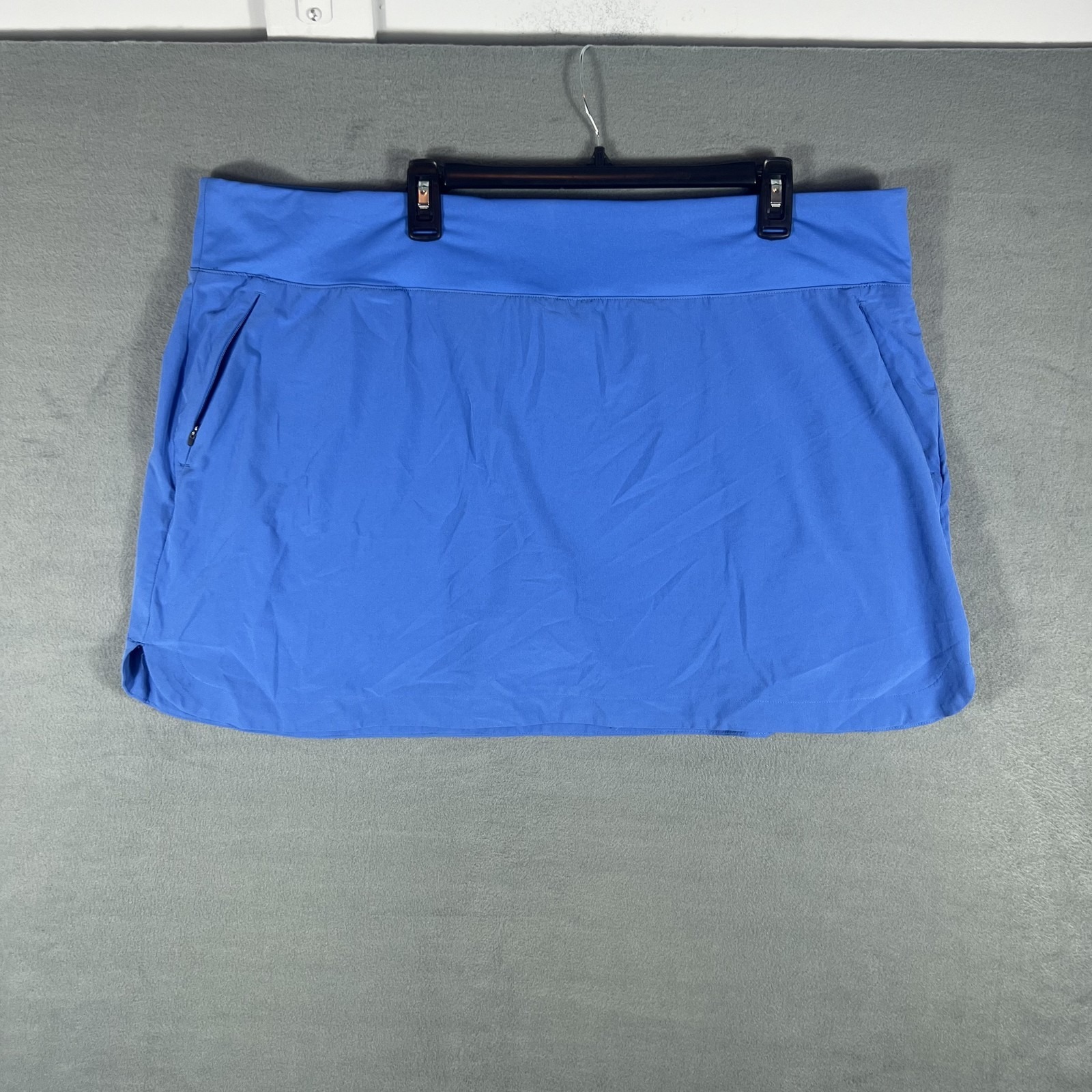 Eddie Bauer Women's 2xl Blue Activewear Skort Skirt Built-In Shorts Zipper